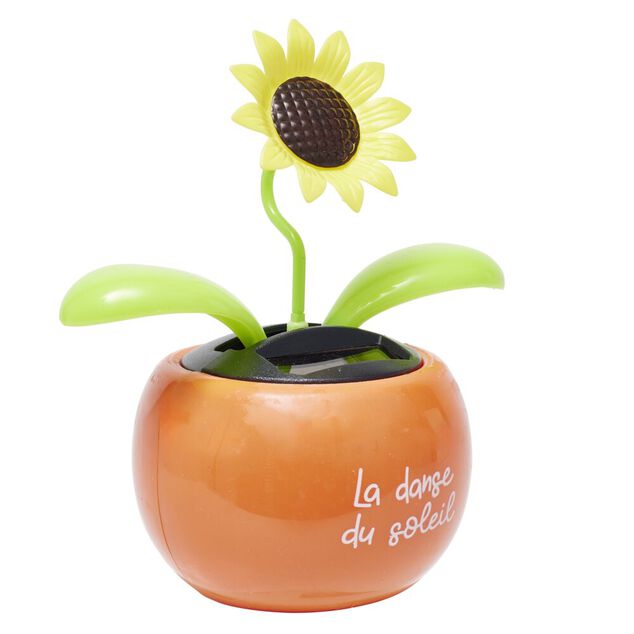 Figurine solaire dansante fleur pot color&eacute; H10cm (3 mod&egrave;les)