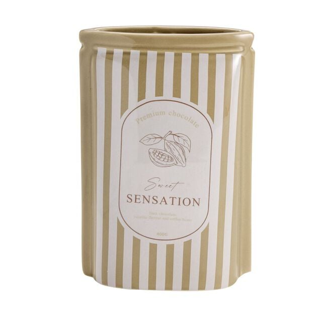 Vase c&eacute;ramique forme pochette 13,5x6,5xH20cm (2 mod&egrave;les matcha ou cacao)