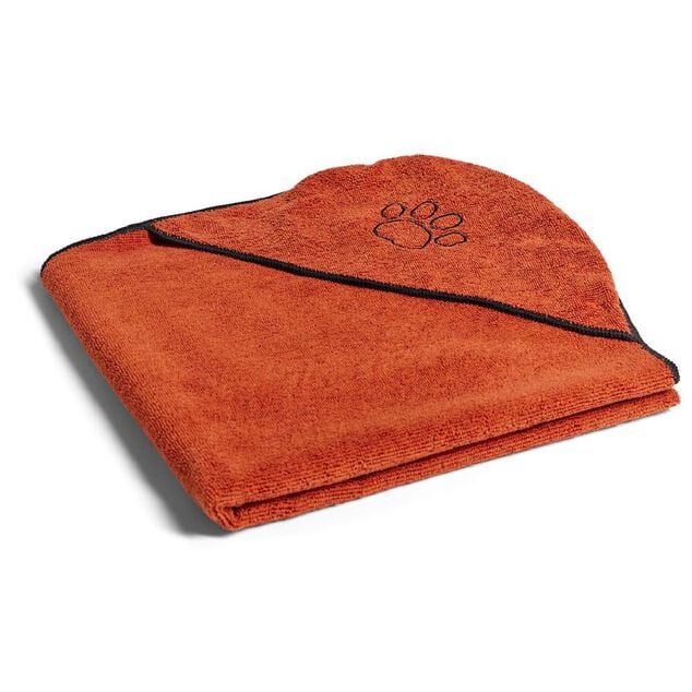 Serviette de toilette animaux 70x140cm microfibre rouge