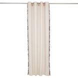 Voilage polyester 140x240cm bordure pompons noir