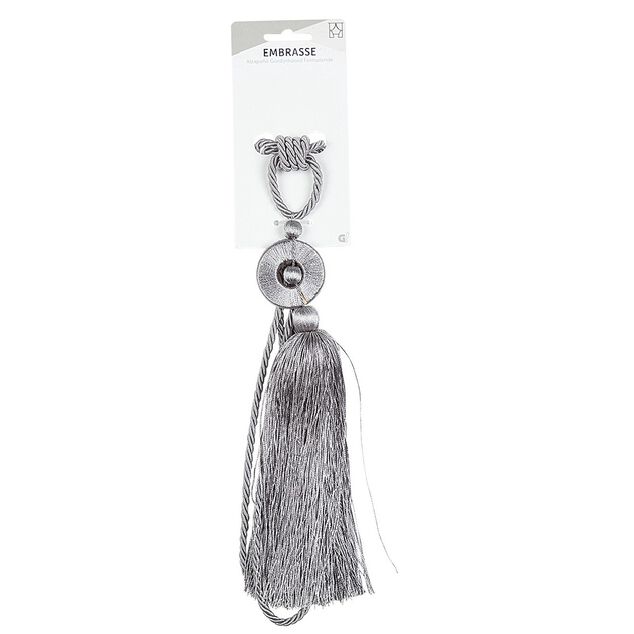 Embrasse pompon + cercle fantaisie L40cm polyester