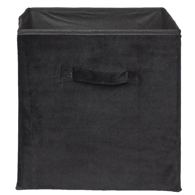 Pani&egrave;re Box Cube effet velours 31x29x31cm noir