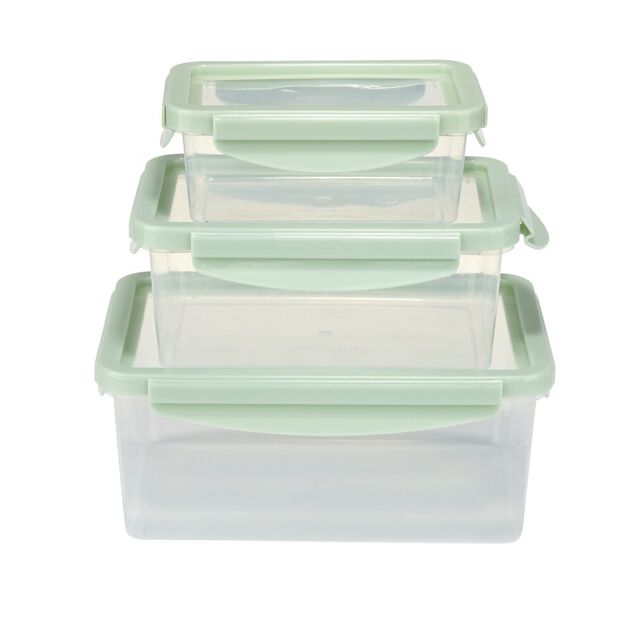 Bo&icirc;te alimentaire x3 plastique et silicone 500/1200/2200ml (2 mod&egrave;les rose ou vert)