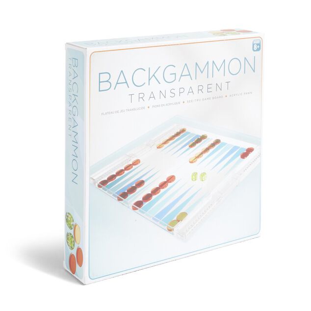 Jeu de backgammon transparent 24,8x30cm