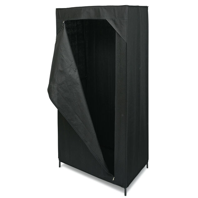 Armoire penderie en tissu noir 70x46xH146cm