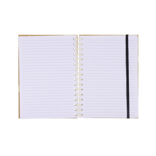 Carnet de note A5 &agrave; spirales avec &eacute;lastique lat&eacute;ral 14,8x21cm (2 mod&egrave;les)