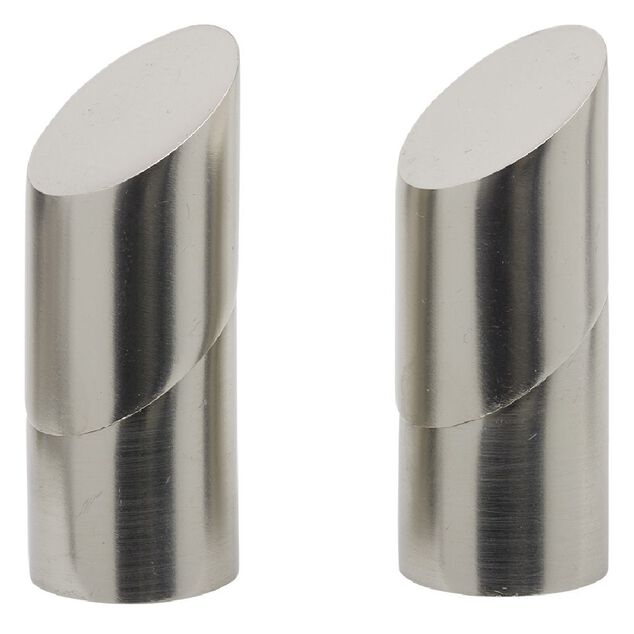 Embout tringle à rideau Ø20mm cylindre biseauté aluminium brossé x2
