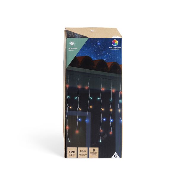 Bordure de toit solaire 120LED multicolores 3,1m