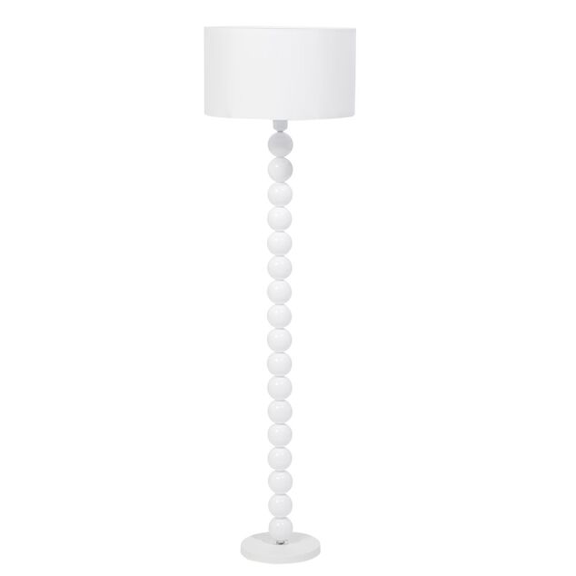 Lampadaire pied bubble en r&eacute;sine blanc &Oslash;45xH165cm