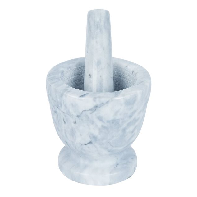 Mortier avec pilon effet marbre gris &Oslash;10,5xH10cm