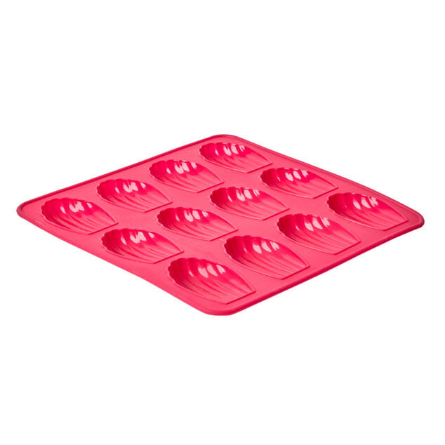 Moule 12 madeleines silicone rose