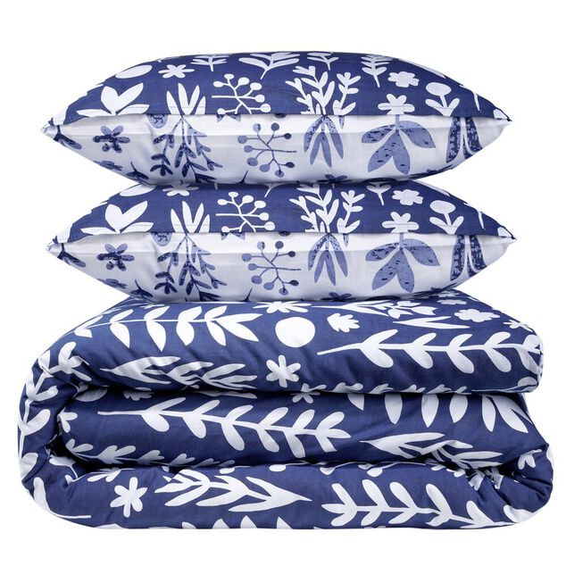Parure de lit 220x240cm 2 personnes coton à motifs 3 pièces (6 modèles)
