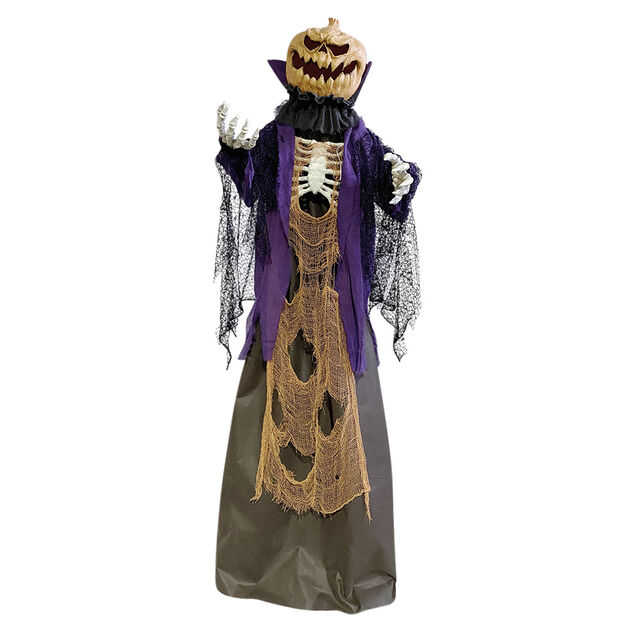 Sorci&egrave;re t&ecirc;te citrouille Halloween anim&eacute; L110xl20xH160cm