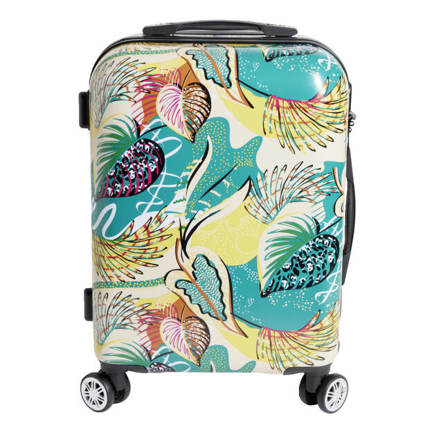 Valise cabine rigide trolley 4 roulettes 37L feuillage multicolore
