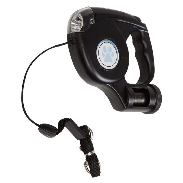 Laisse enrouleur distributeur de sac et lampe LED (2 modèles)
