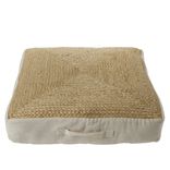 Coussin de sol carr&eacute; jute 50x50cm beige
