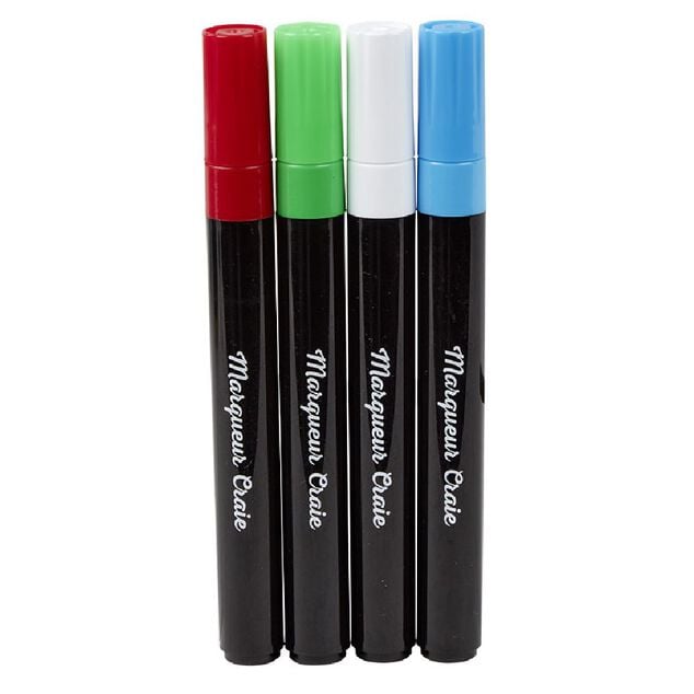 Marqueur craie multicolore X4