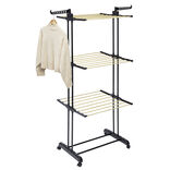 Séchoir tour 3 niveaux fer et plastique blanc 75x64xH177cm
