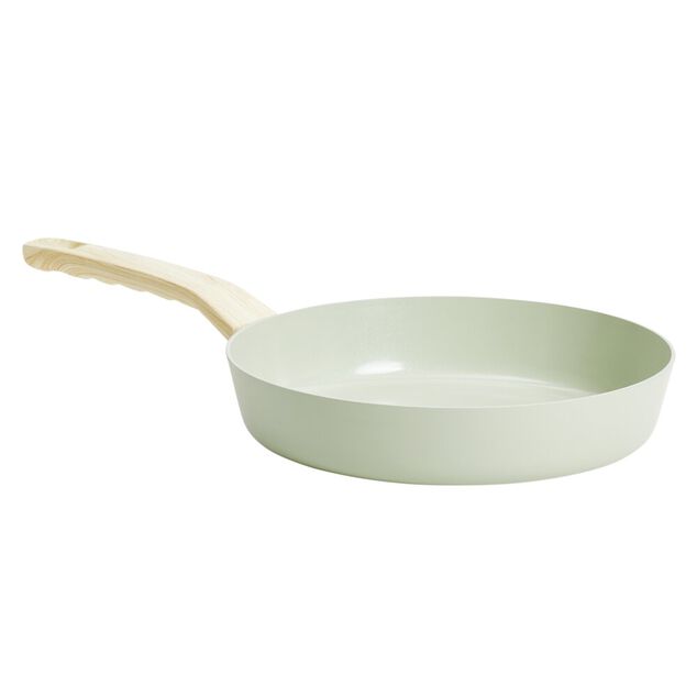 Po&ecirc;le poign&eacute;e effet bois aluminium et c&eacute;ramique vert &Oslash;24cm