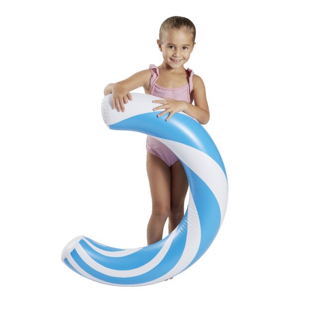 Frite gonflable XL plastique bleu et blanc 58x15xL89cm