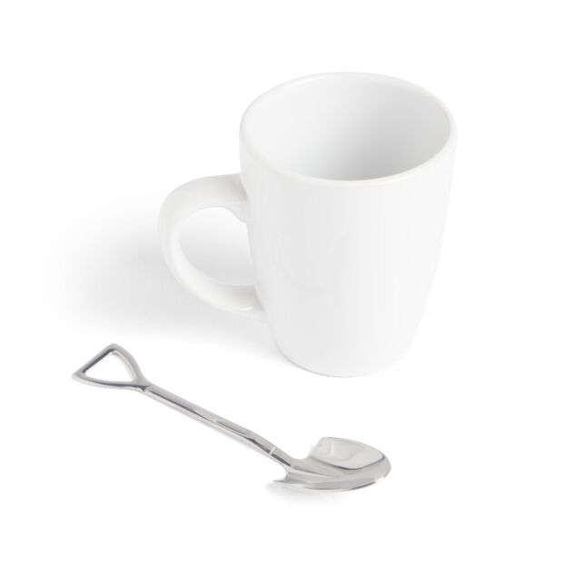 Lot de 4 cuill&egrave;res forme pelle en m&eacute;tal argent&eacute;