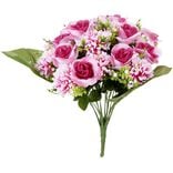 Piquet de rose et chrysanthème bouquet fleur artificielle H42cm