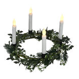 Couronne centre de table eucalyptus artificiel avec chandelle LED x4