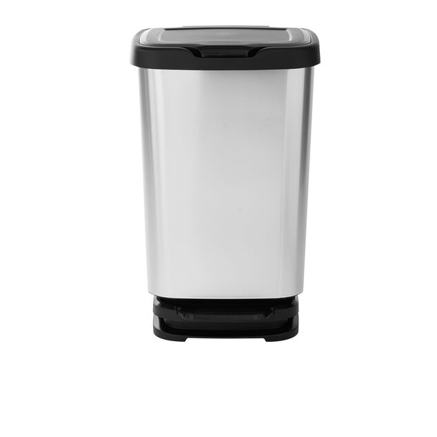 Poubelle &agrave; p&eacute;dale Jive noir et gris 40 L