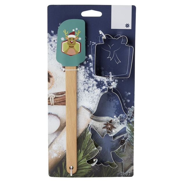Kit spatule No&euml;l avec emporte pi&egrave;ces x2