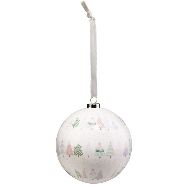Boule de No&euml;l design floral &Oslash;8cm