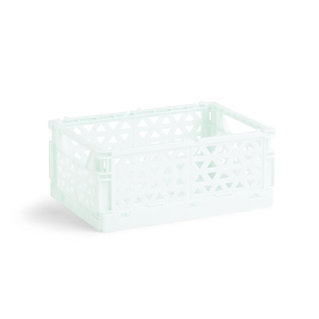 Caisse pliable polypropyl&egrave;ne 17x12x7.5cm vert pastel