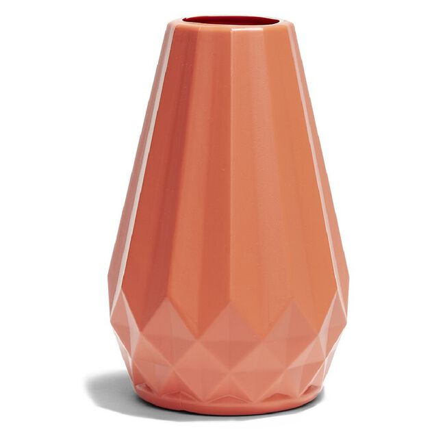 Vase plastique effet origami 7x4,5xH15cm - 4 coloris