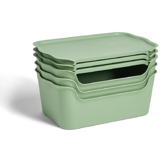 Lot de 3 bo&icirc;tes de rangement 15L avec couvercle plastique 39x25xH16cm