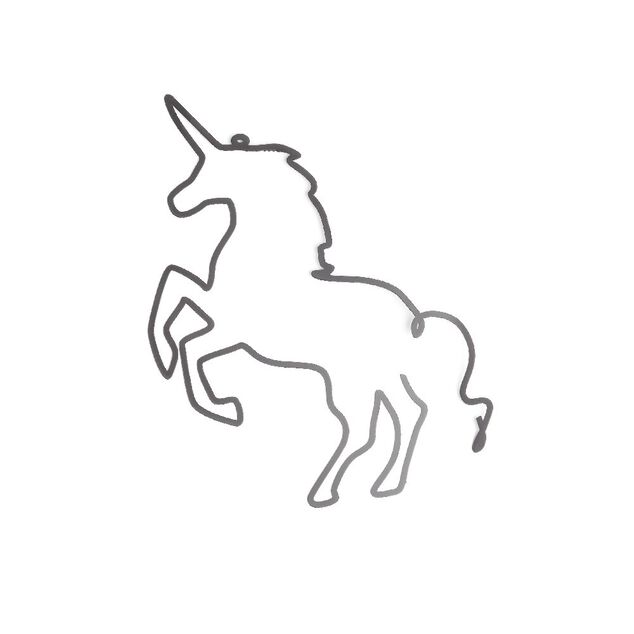 D&eacute;coration murale licorne m&eacute;tal noir 30xH40cm