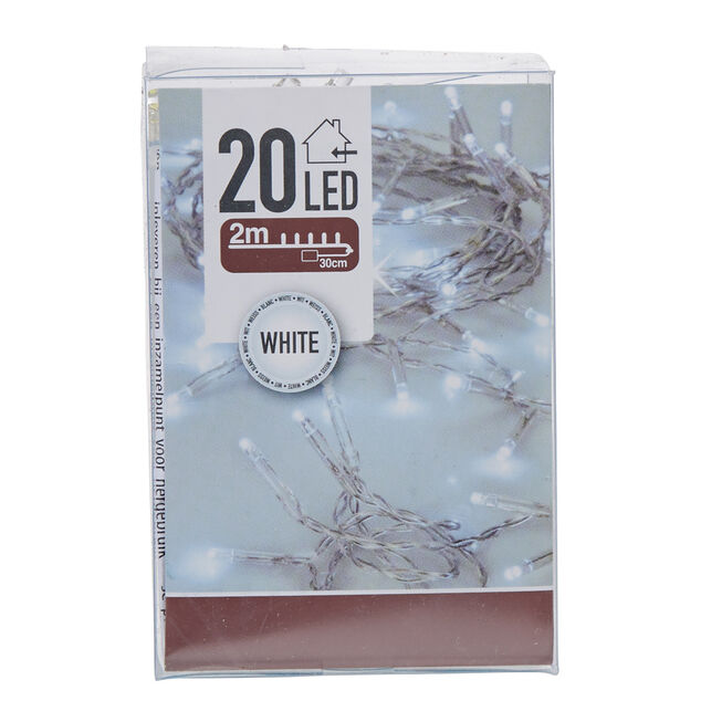 Guirlande &eacute;lectrique No&euml;l int&eacute;rieur 20 LED blanc froid 2 m