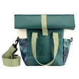 Sac isotherme 6L motif feuillage exotique vert et beige 19x12xH39cm