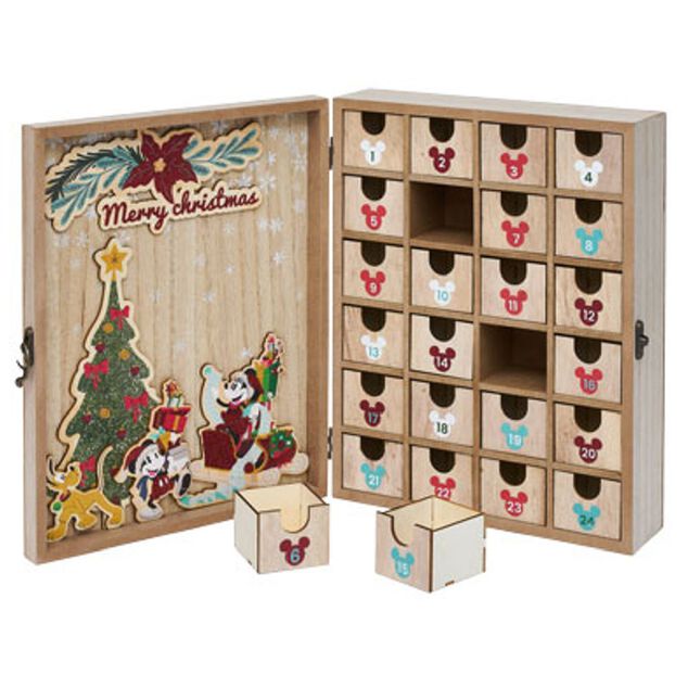 Calendrier de l'avent &agrave; remplir Disney Mickey en bois