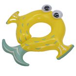 Bou&eacute;e gonflable enfant forme poisson jaune gros yeux 75x72xH20cm