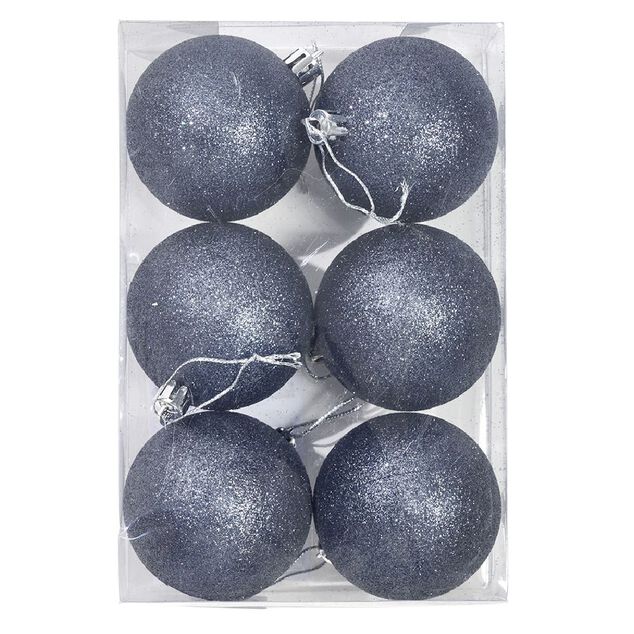 Boule de No&euml;l bleu &Oslash;6 cm x6