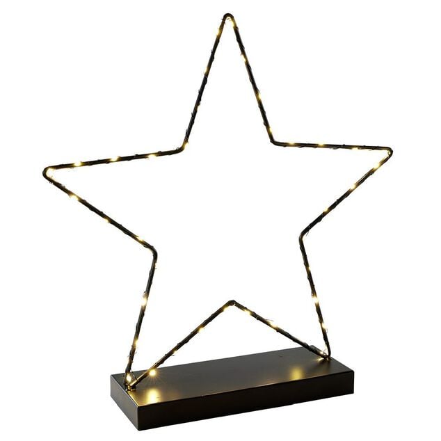 &Eacute;toile lumineuse &agrave; poser en m&eacute;tal noir