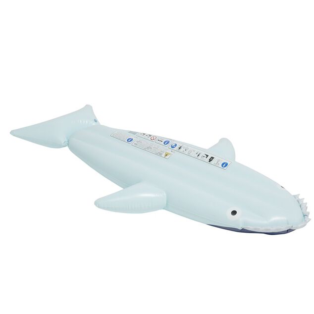 Matelas gonflable requin plastique bleu 102x180cm