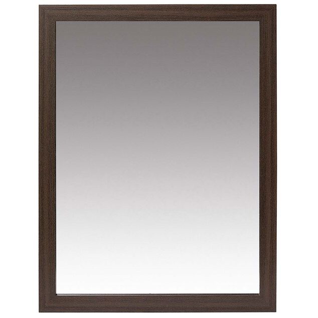 Miroir rectangulaire effet bois fonc&eacute;