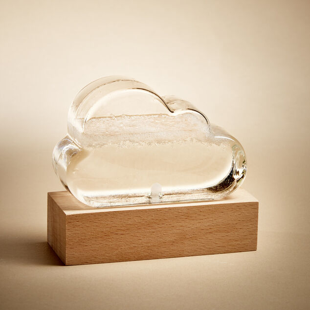 Barom&egrave;tre m&eacute;t&eacute;o en forme de nuage H10cm