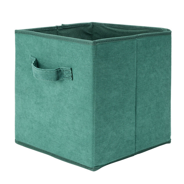 Pani&egrave;re de rangement pliable tissu c&ocirc;tel&eacute; marron 27x27xH27cm