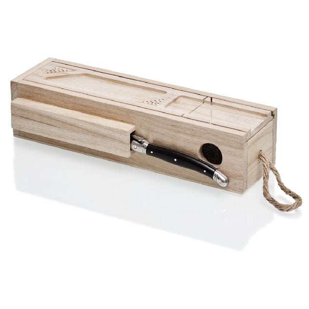 Cave &agrave; saucisson bois et couteau