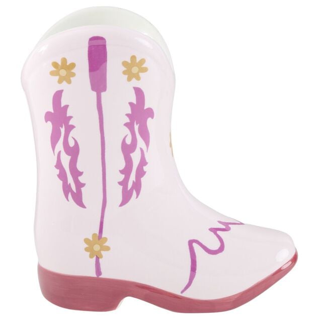 Vase forme chaussure de cowboy dolomite L16X8XH18 cm (2 mod&egrave;les violet ou rouge)
