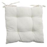 Galette de chaise carrée 38x38cm blanc écru