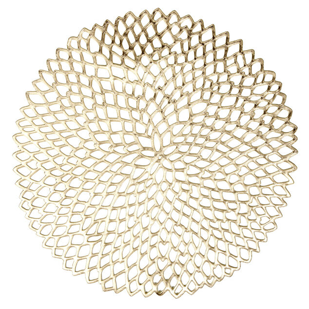 Set de table rond plastique doré ou argenté Ø38cm