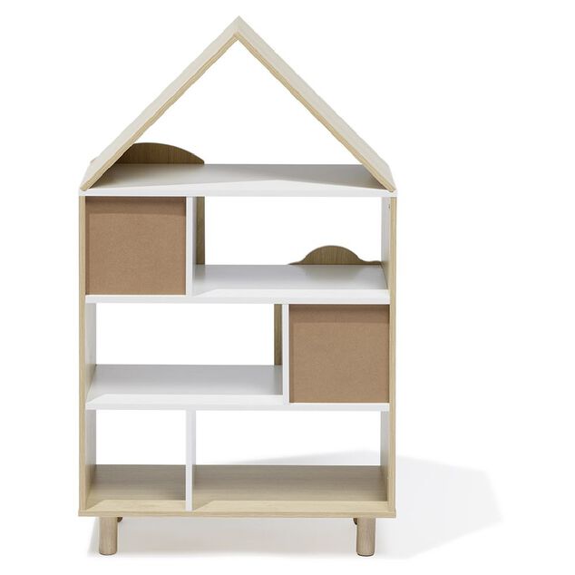 &Eacute;tag&egrave;re enfant 7 cases design nuage arc en ciel - L60,5xP30xH100 cm