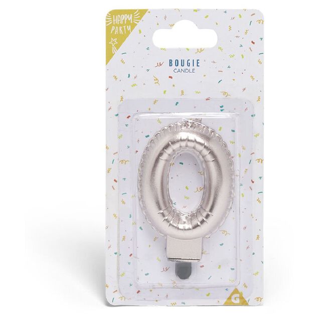 Bougie anniversaire chiffre 0 rose gold